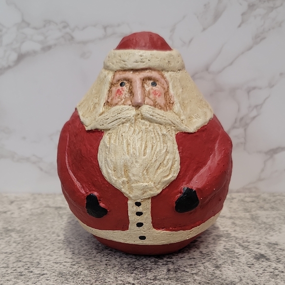 vintage Other - Vintage Fairfield Folk Art Santa Claus Jolly Round Decor